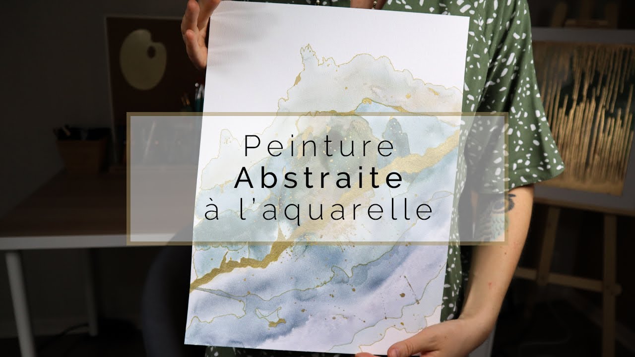 Peinture abstraite à l'aquarelle | Aquarelle + Posca dorés | Golden Abstract Marble