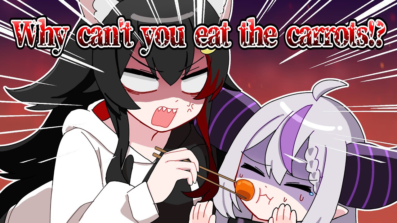 Laplus gets scolded by Mio for avoiding carrots【Hololive AnimationClip/ENG sub】