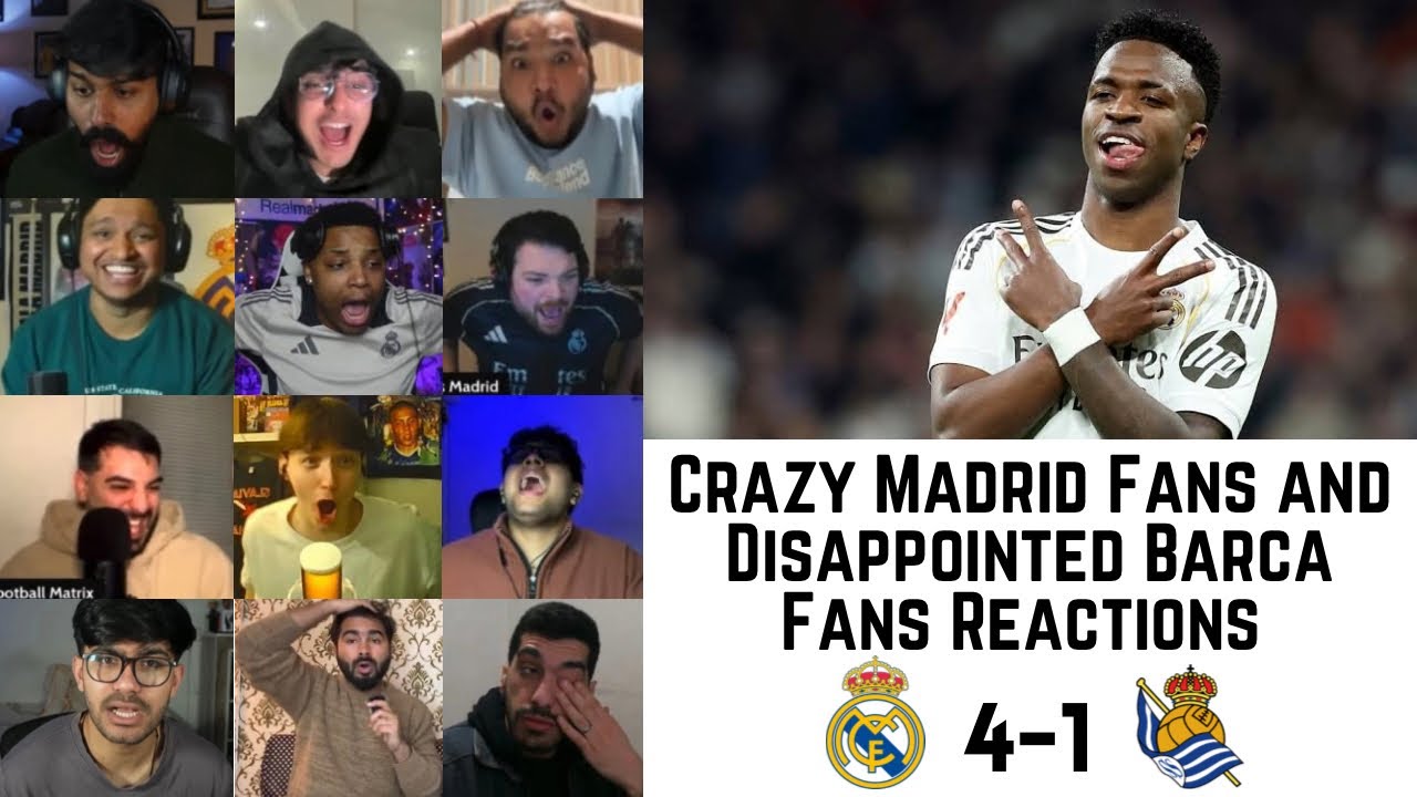 Crazy Madrid Fans and Disappointed Barca Fans Reactions to REAL MADRID 4-1 REAL SOCIEDAD | La Liga