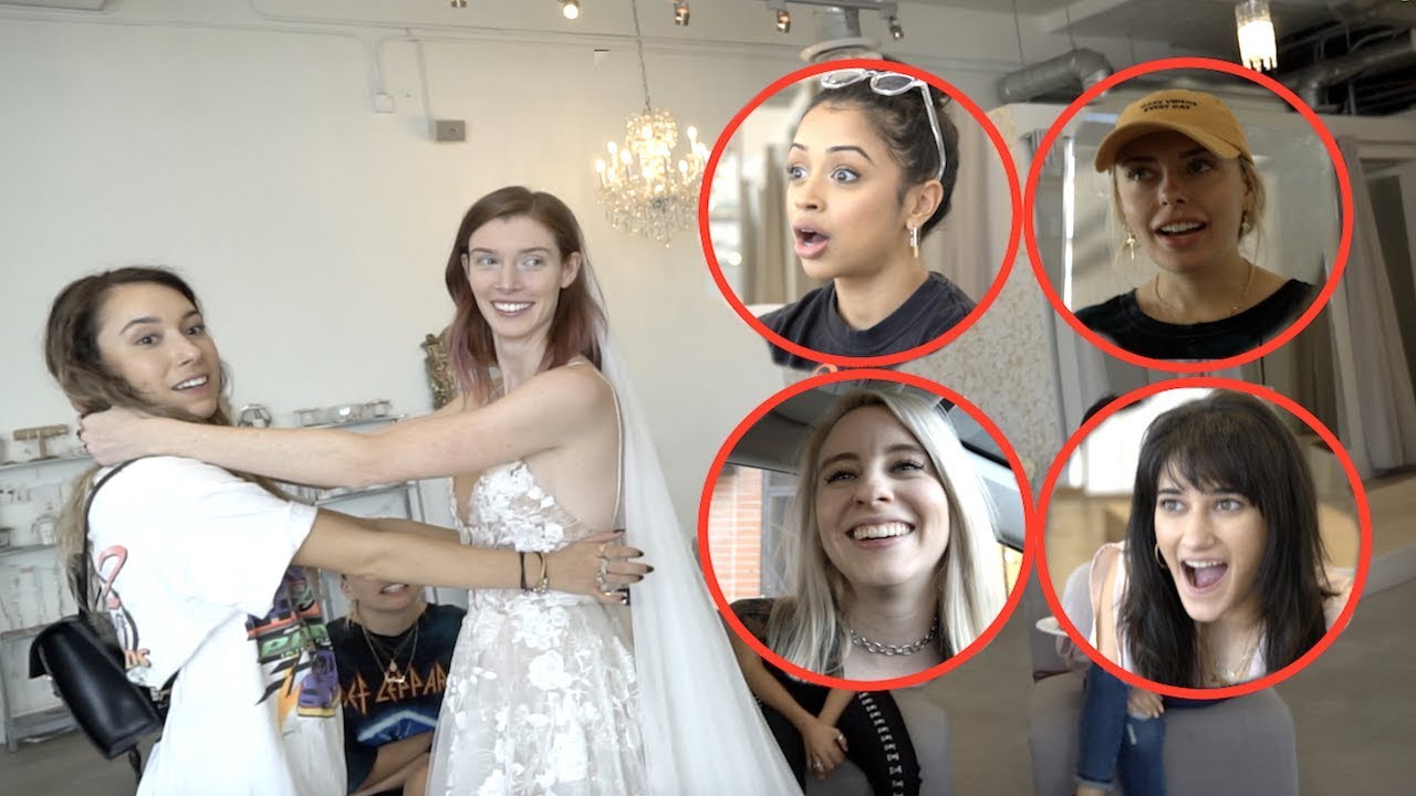VLOG SQUAD GIRLS PICK OUT HER WEDDING DRESS!!
