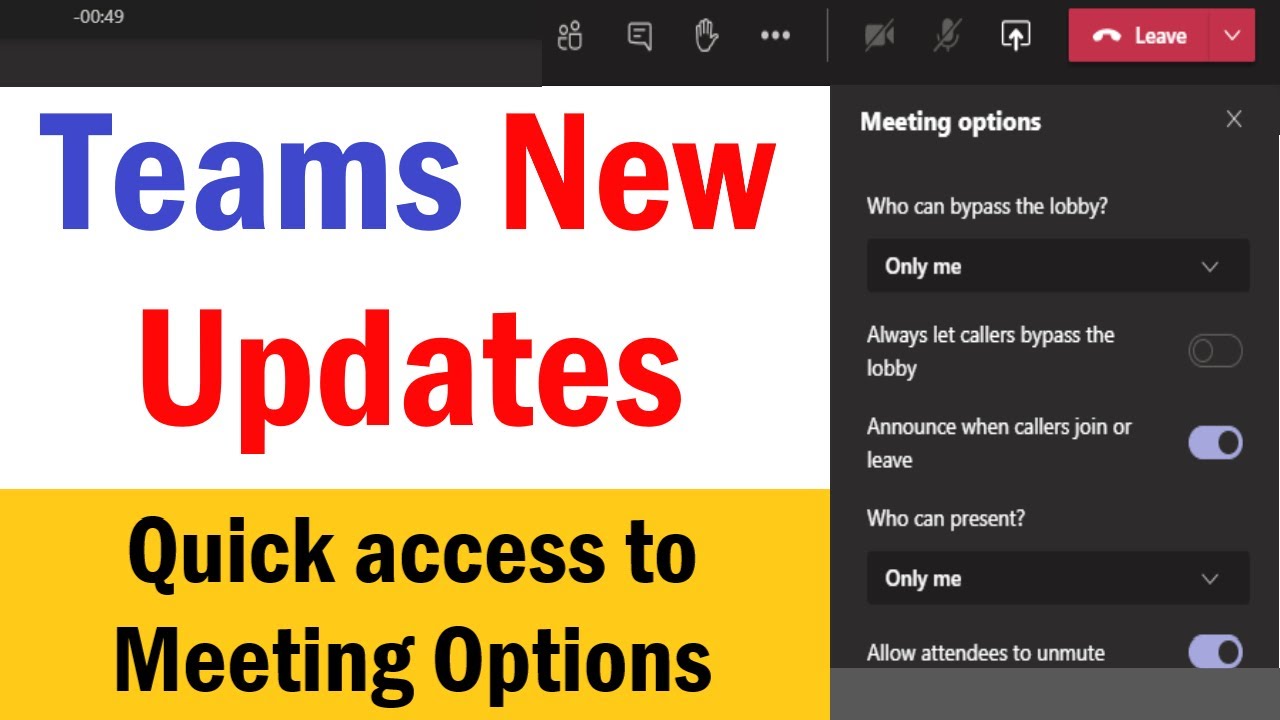 New Meeting Option in Teams Meeting | Microsoft Teams New Features 2020 | Microsoft Teams Lobby