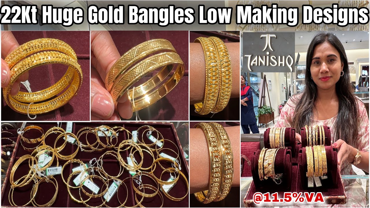Tanishq Gold Bangles Designs @17Gm Pair😍Daily Wear to Party Wear| Tanishq Light Weight Gold Bangles|