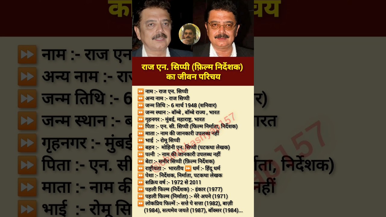 राज एन. सिप्पी (फ़िल्म निर्देशक) का जीवन परिचय | #shorts #rajn.sippy #filmdirector #biography