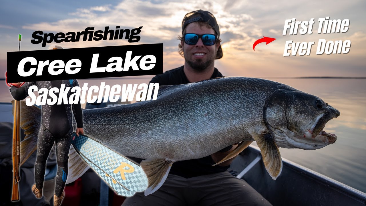 Spearfishing Cree Lake Saskatchewan - First Fish Ever Killed with a Speargun in Cree Lake!