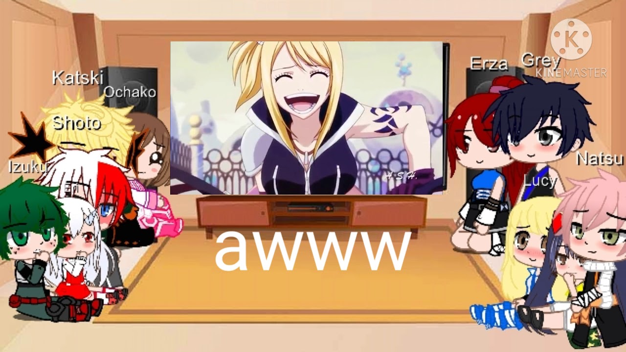 Mha + Fairy tail Reacts to eachother (nalu)