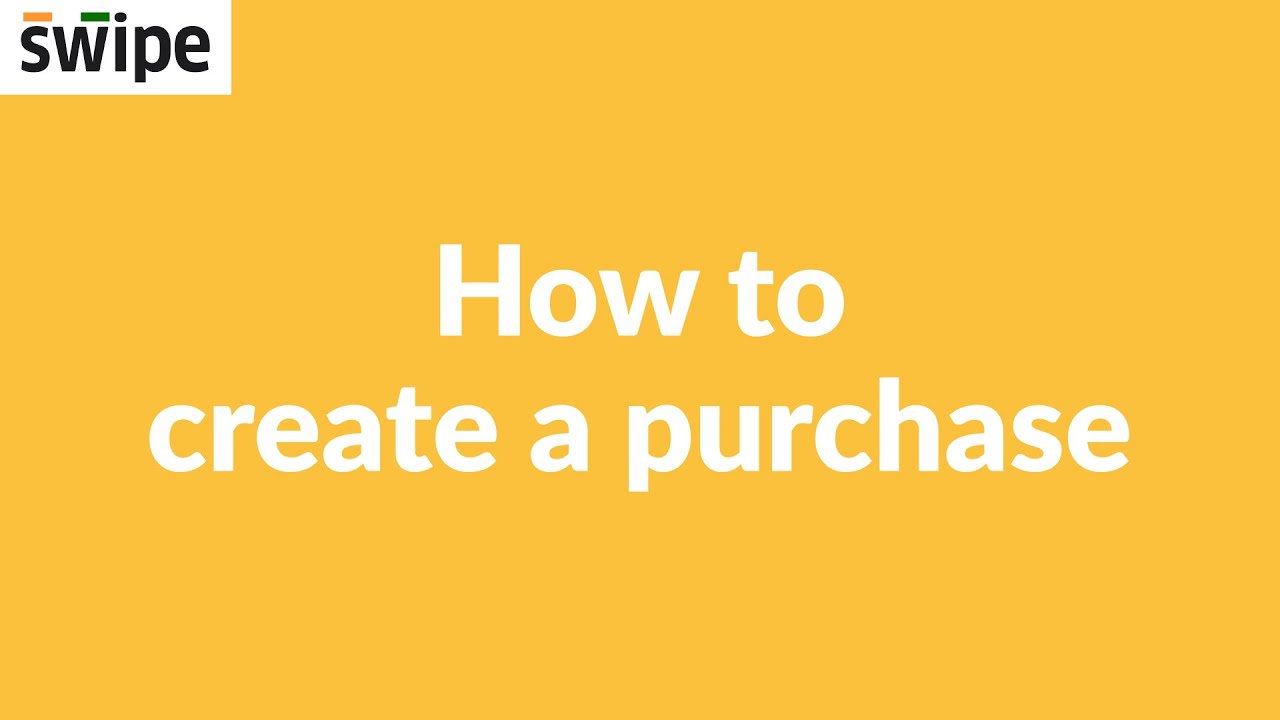 How to create a purchase | Swipe #purchase #gst #billing