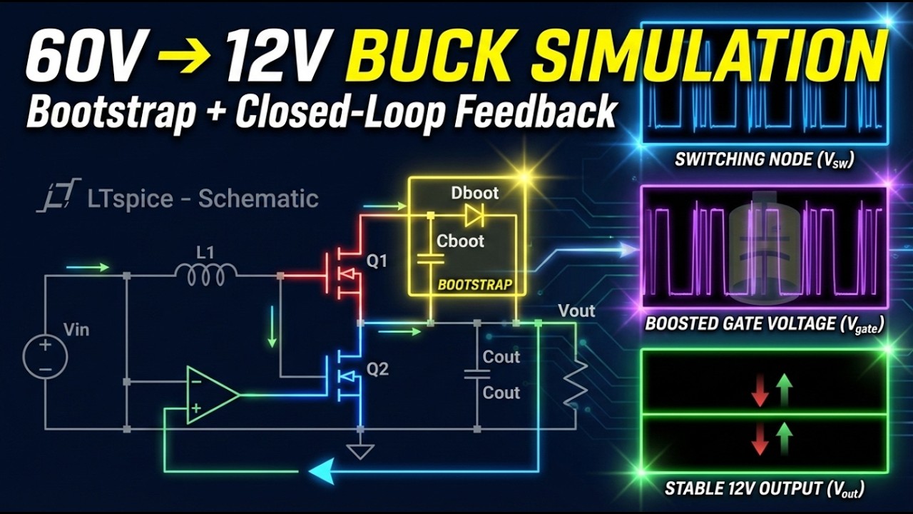 Buck Converter Simulation in LTspice: Bootstrap Magic + Closed-Loop Feedback Explained! - Part 3