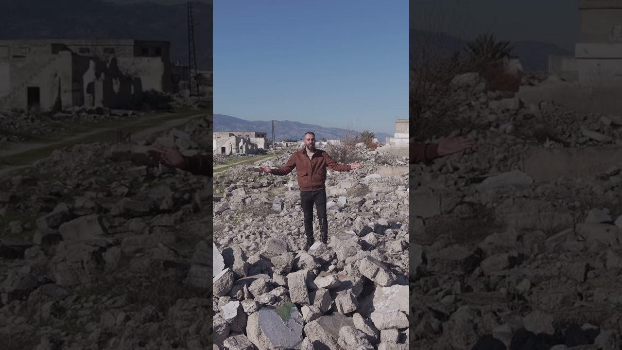 هل تصدقون نجونا وانتصرنا بعد كل هذا ؟! تصوير جوي لبلدة التمانعة بريف حماة التي مسحها الأسد بشكل كامل