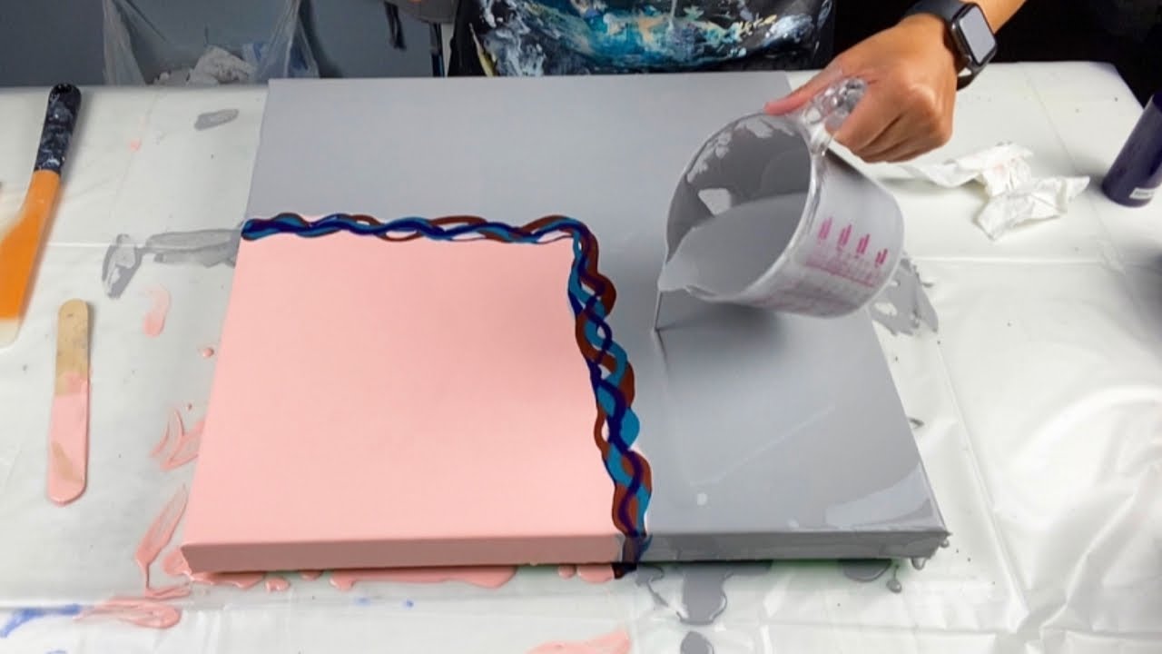 # 258 - NEW Colour Split with AMAZING results | Acrylic Pour Painting