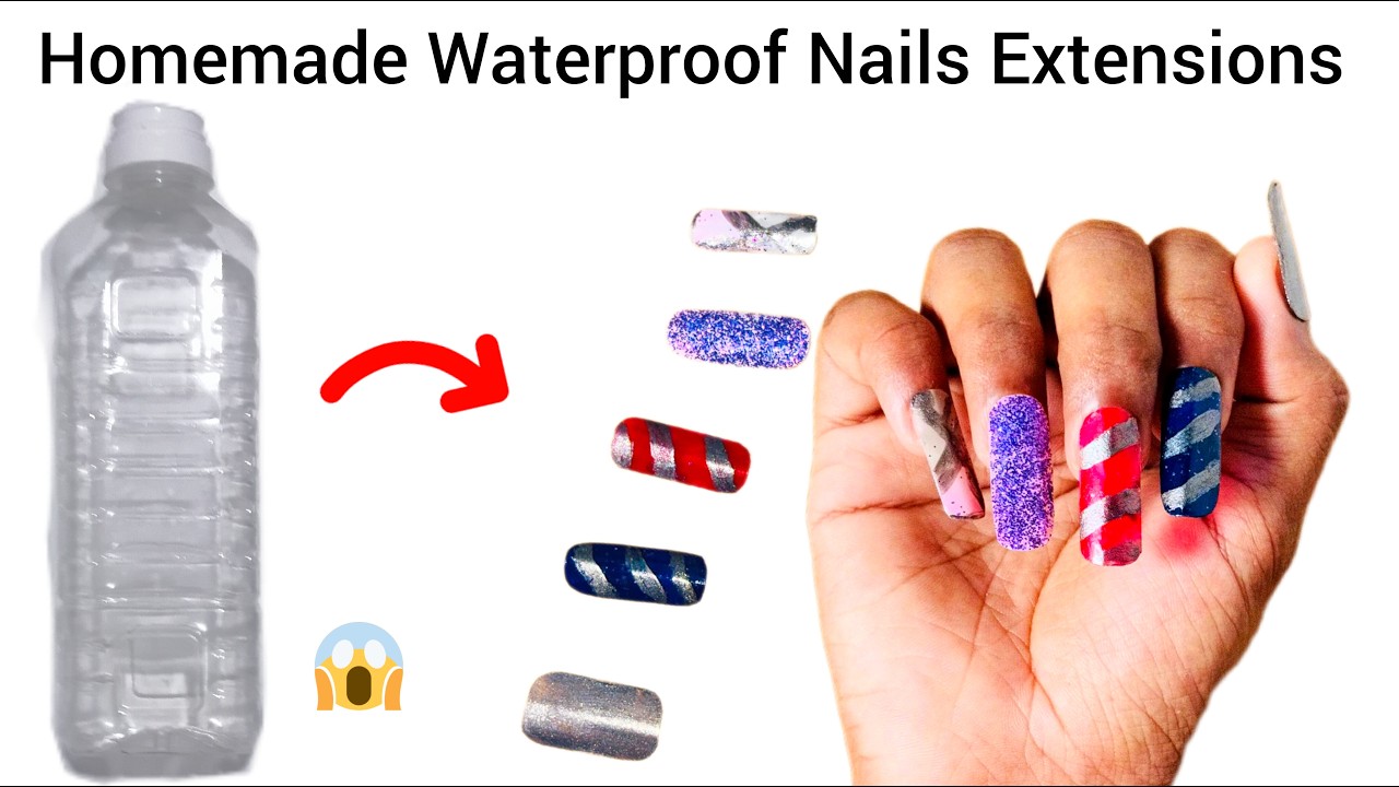 DIY Nail Extensions/how to make nail extensions at home/handmade nail/ bottle craft