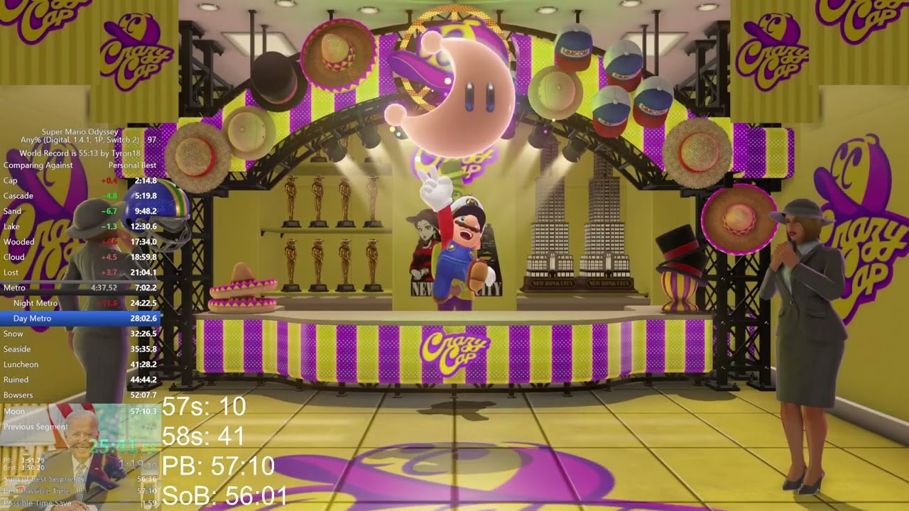 Super Mario Odyssey Day Metro Speedrun in 3:48.78 (56:00)