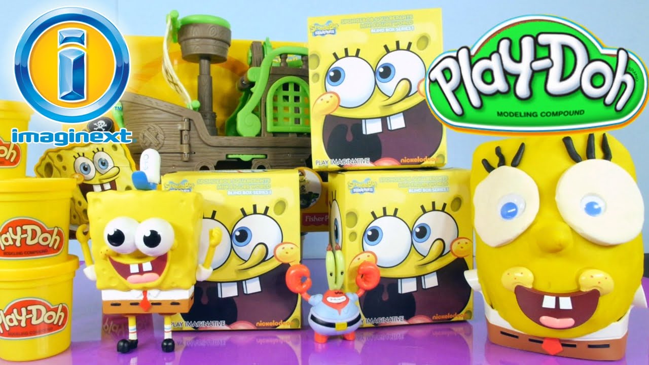 Play Doh Spongebob Squarepants Mystery Figure Toys Imaginext Pirate Ship Toy Play Dough Surprise Egg