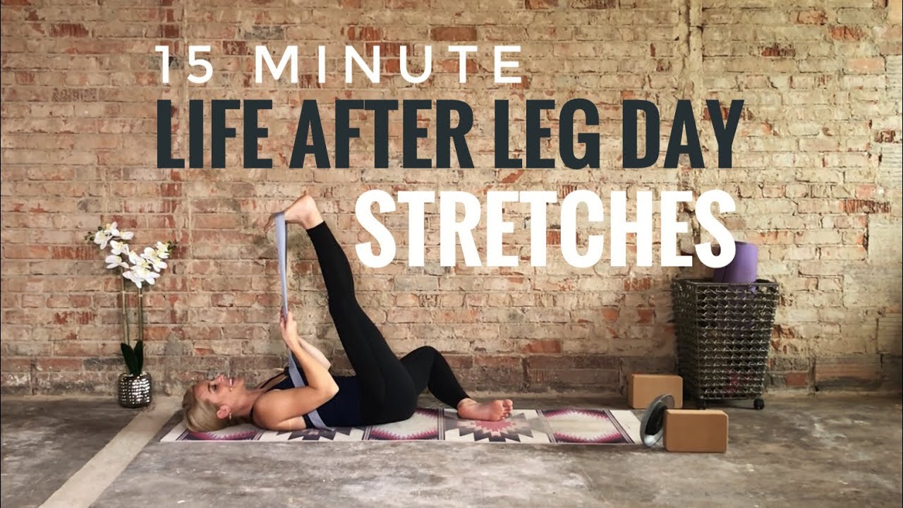 15 Minute Life After Leg Day Yoga Strap Stretches - Hamstrings Hips IT Band & Glutes -Gentle Release