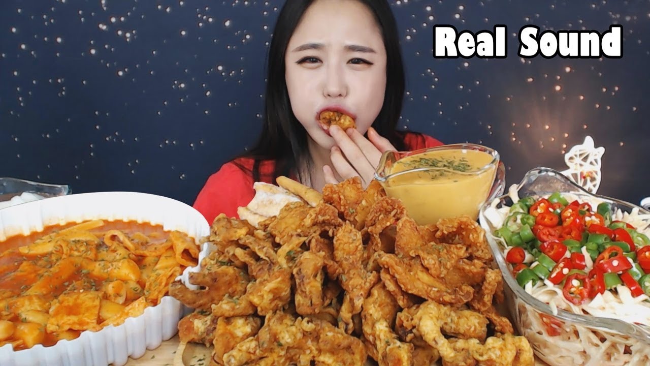 [Sub]/ [ Fried chicken feet ] [ Tteokbokki  ]  /Mukbang eating show yummy