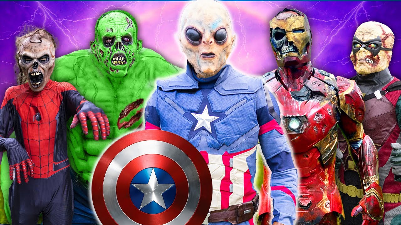 Superhero Zombies VS Superhero Aliens!!