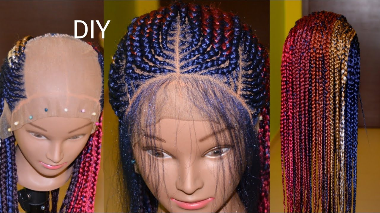 HOW-TO Braided Lace Front Wig With Baby Hair Using All My Leftover Braiding Hair | DIY Ombre