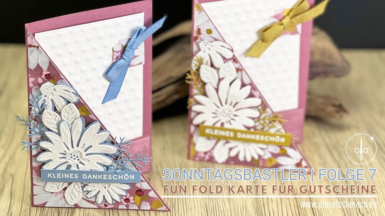 Sonntagsbastler | Folge 7 mit Live-Chat | Fun Fold Card | Charmante Gänseblümchen