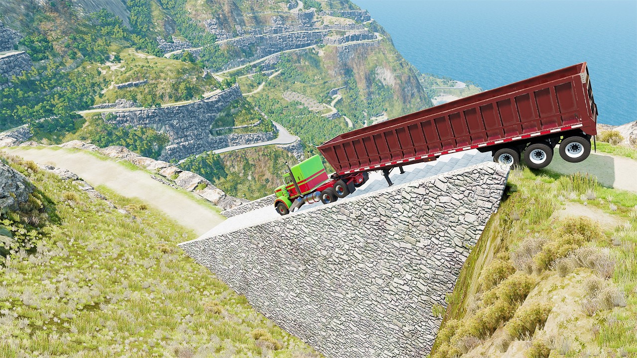 Mobil vs Stairs #15 - BeamNG Drive