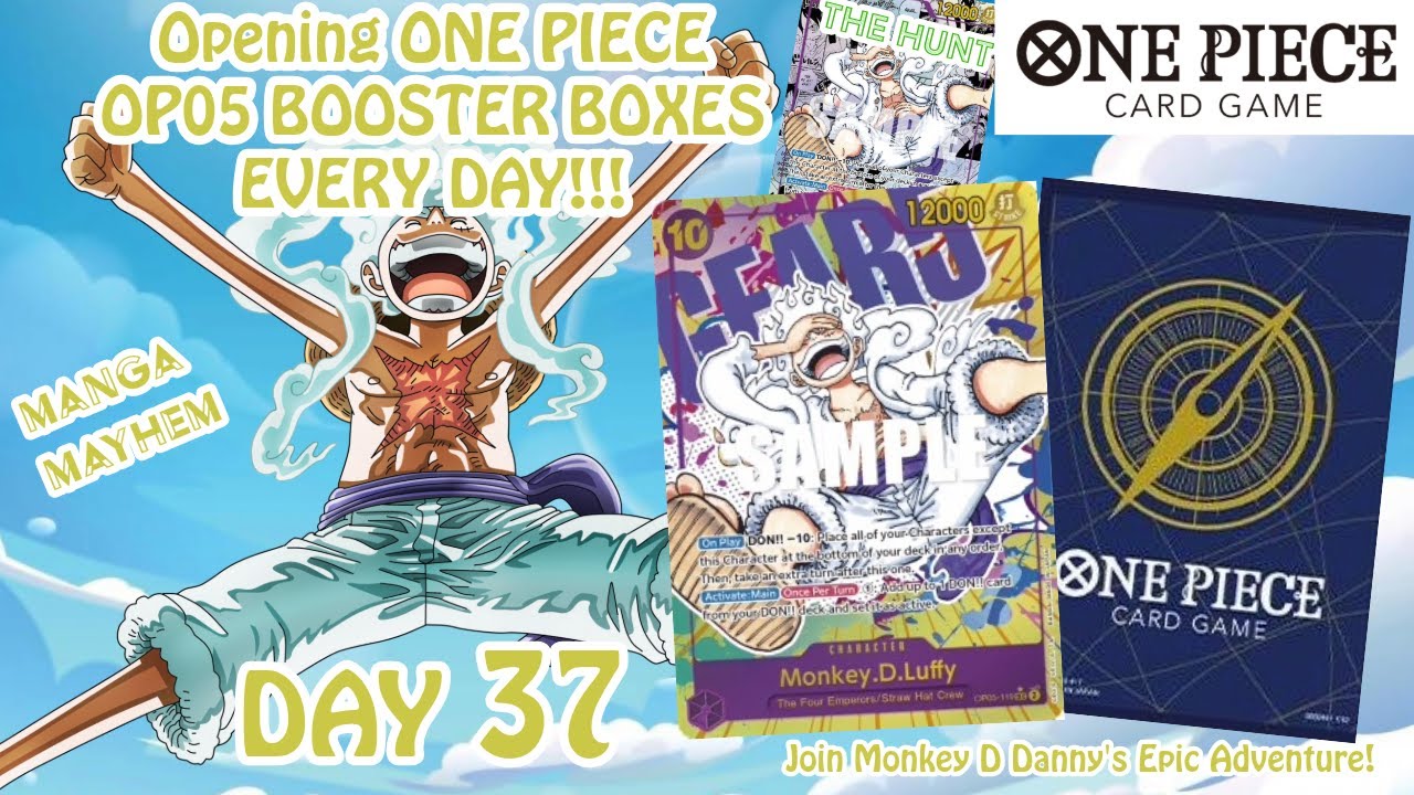 Day 37 - One Piece OP05 Booster Box Opening by Father and Son!!! Luffy & Luffy! :D