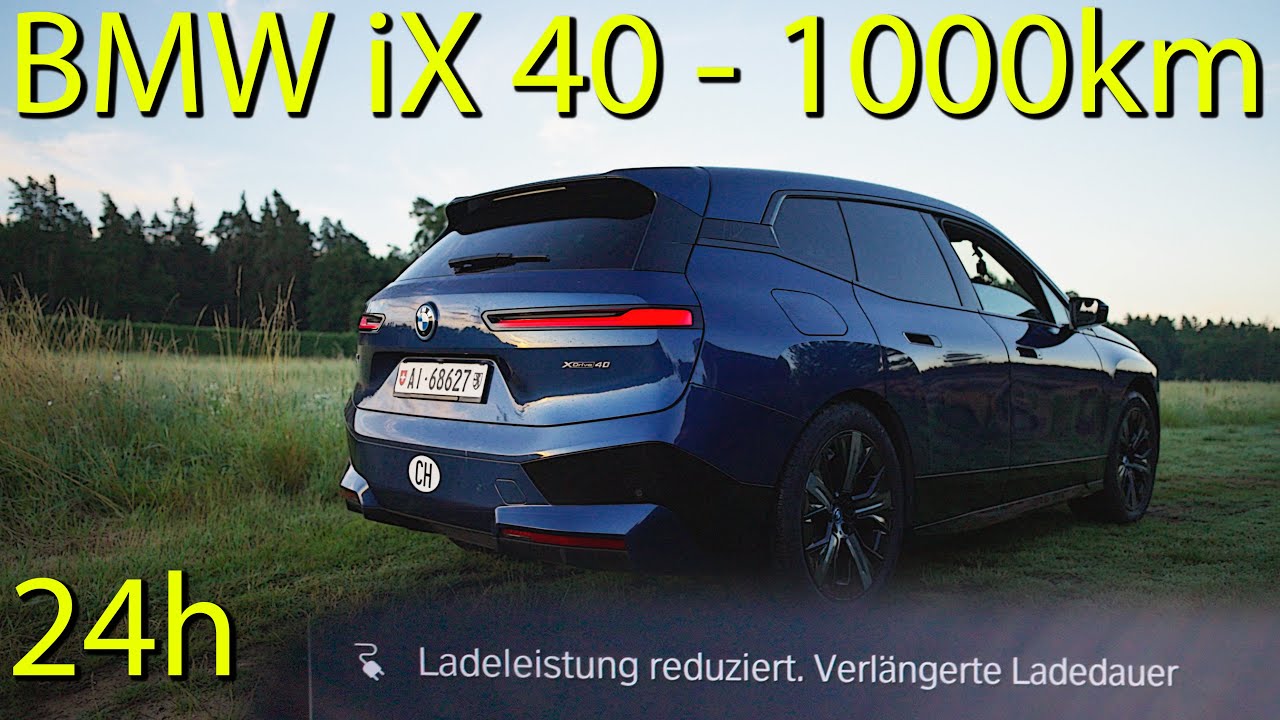 BMW iX xDrive40 - 1000km 24h 8x Laden bis der Akku aufgibt / Bei Tesla Laden / Übernachten im Auto