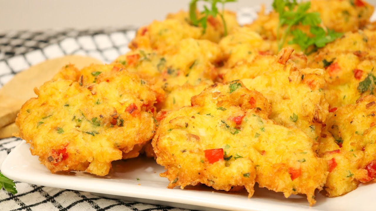 Receita de Pataniscas de Bacalhau com Pimento