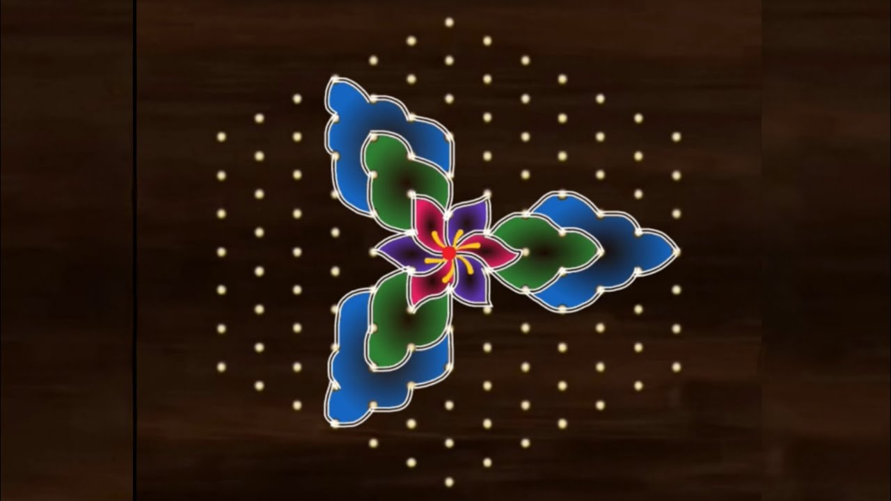 13*7 Dots Rangoli /Sankranthi Chukkala Muggulu/Diwali Muggulu/Thipkyanchi rangoli/dasara rangoli 