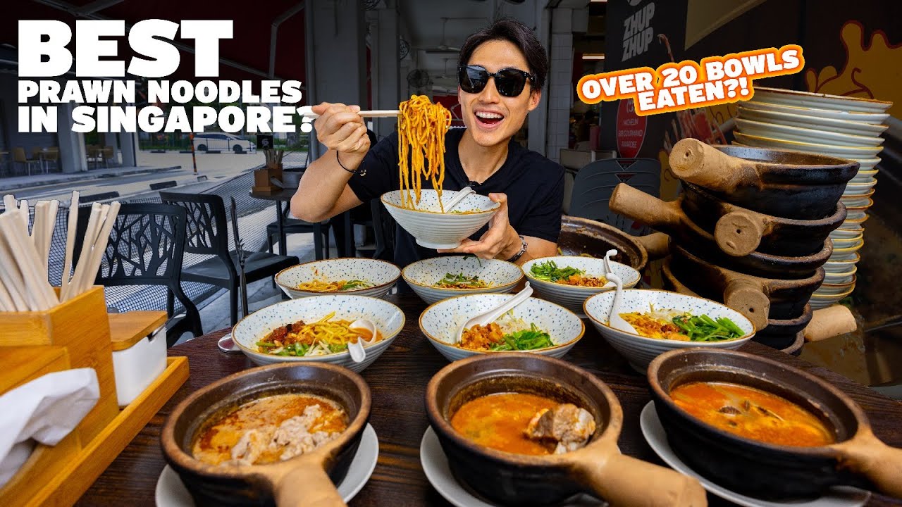 20+ BOWLS Prawn Noodle Challenge at Michelin Food Spot Zhup Zhup! | Best Prawn Mee in Singapore?!
