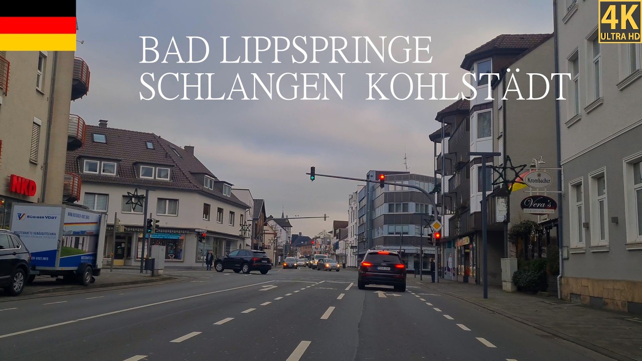 4K Driving Through Bad Lippspringe - Schlangen and Kohlst&auml;dt - Paderborn - Lippe - Germany 4K