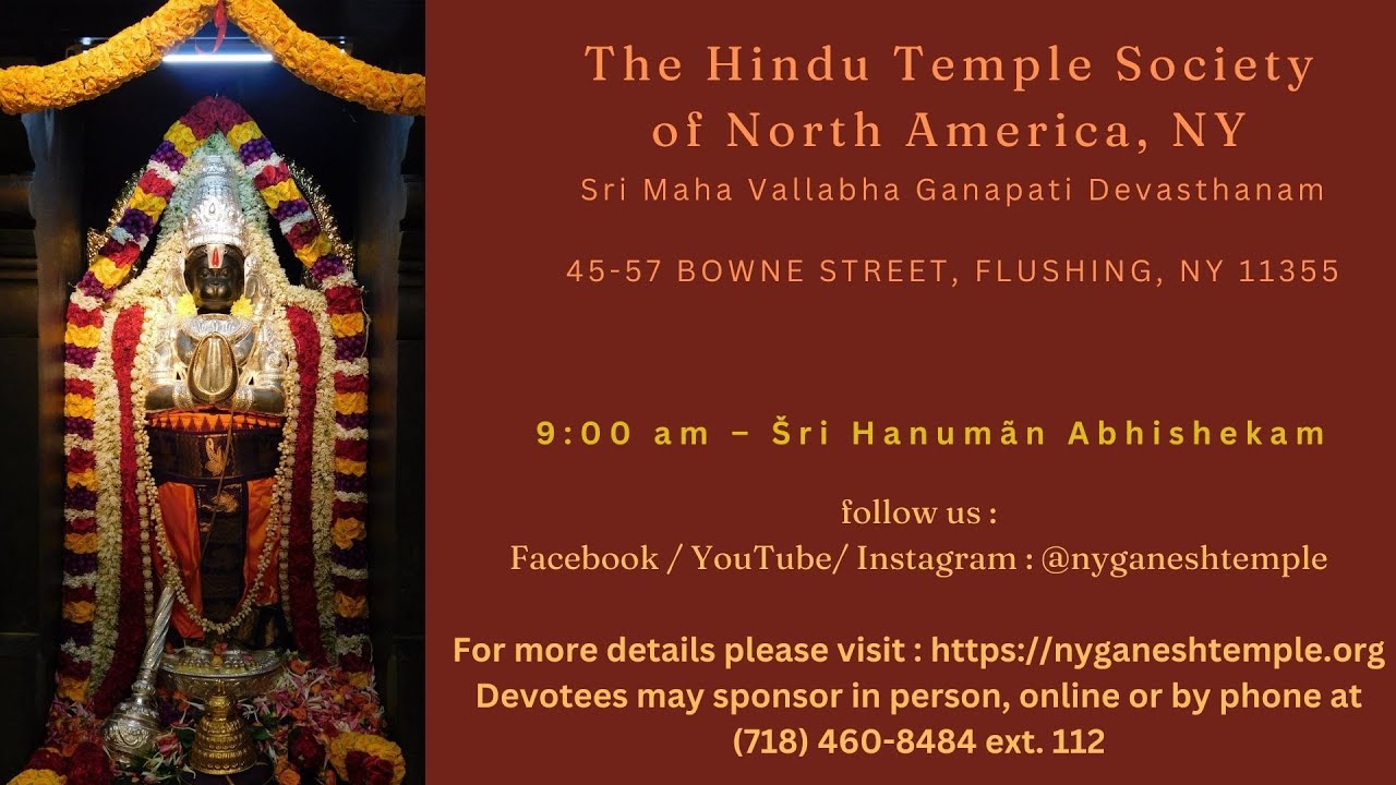 Šri Hanumãn Abhishekam - 9 am EST - 03172026