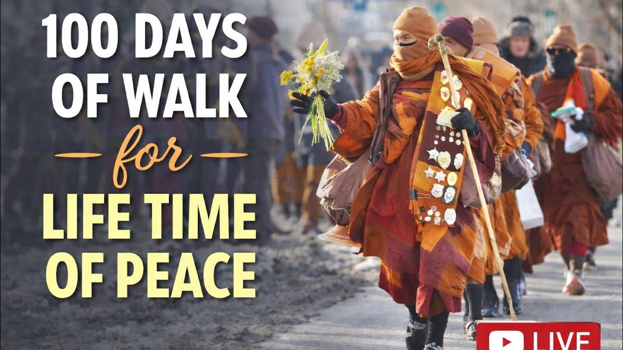 Monks peace walk | Day 100  #monk #song #namobuddhaya #peacewalk #buddha #virginia 