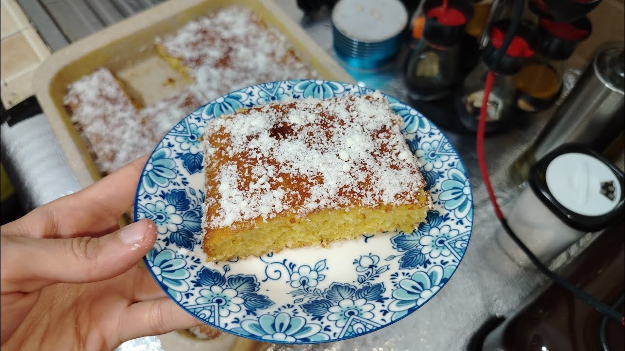 أسهل بسبوسة بالليمون 🍊طرية وخفيفة و كاتذوب فالفم🫣 توجديها فدقائق!⏱️ 