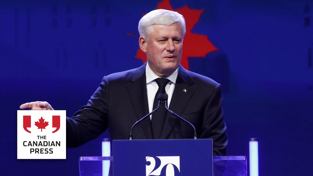 Former PM Harper says Canada's difficulties can't all be blamed on Trump