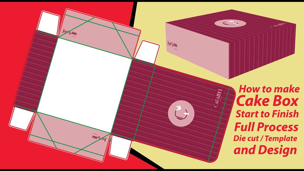 How to Make Cake Box / Carton Die Cut - Design to Print Full Process Tutorial on Adobe Illustrator