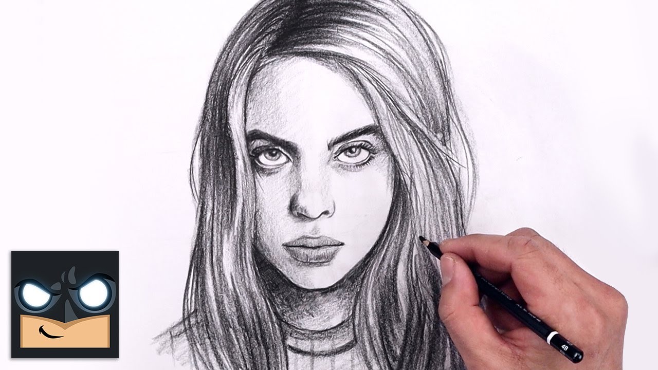 How To Draw Billie Eilish | Sketch Tutorial (Step by Step)