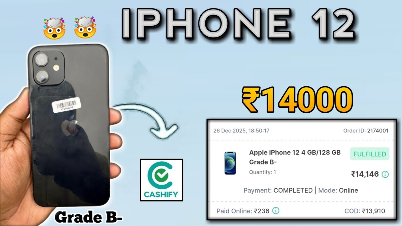 Iphone 12 just ₹14000/-🔥 Grade B- |Cashify super sale | Unboxing 