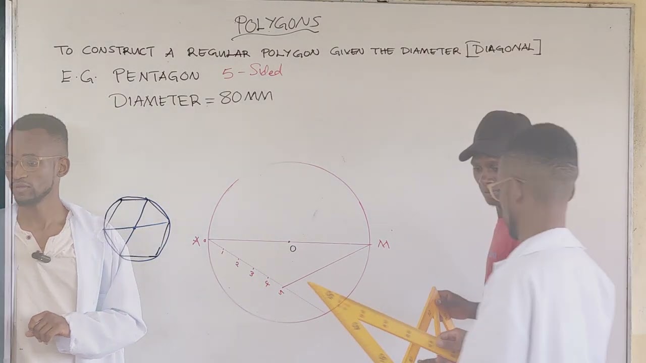 13. To construct a regular polygon given the diameter [Diagonal].