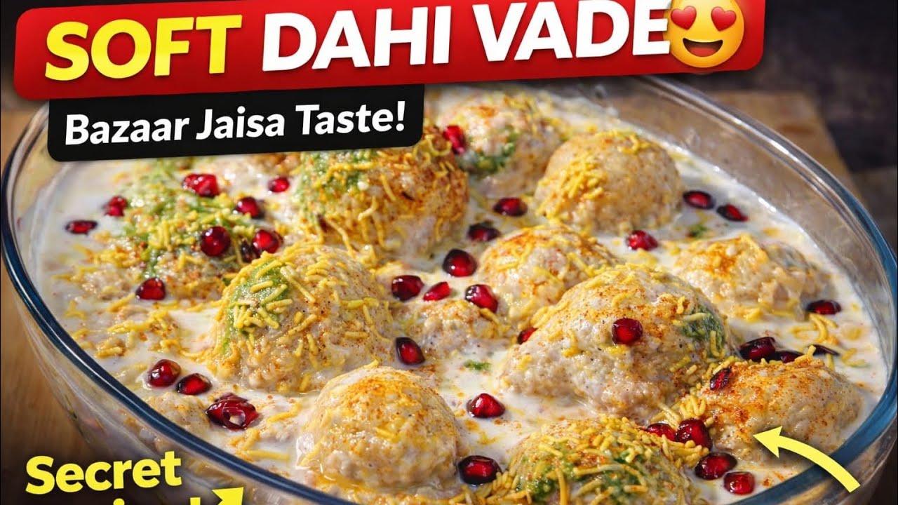 Soft & Fluffy Dahi Vada Recipe | Melt-in-Mouth Dahi Bhalla | Easy Homemade Dahi Vada