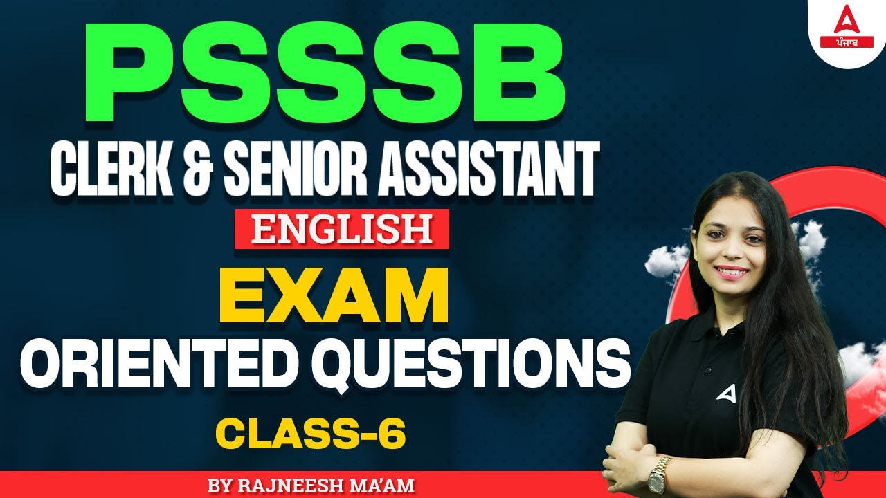 PSSSB Clerk, Senior Assistant 2024 | English Class | Exam Oriented Questions #6