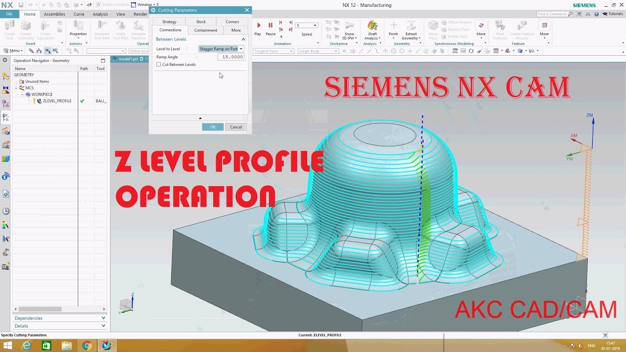 Siemens NX CAM|| Z LEVEL PROFILE MACHINING|| NX CAM HINDI|| SIEMENS NX 12