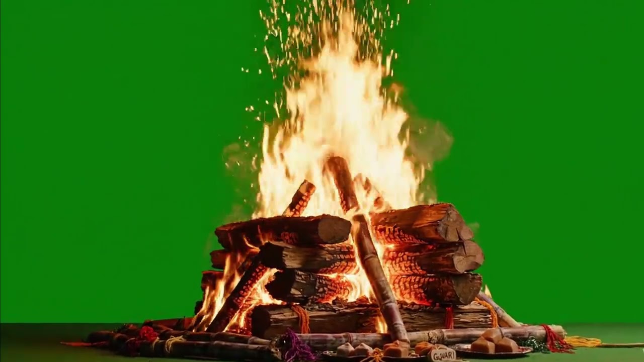 FREE No Copyright Green Screen Pongal Bonfire 🔥 | Festive Loop Template | 4K Overlay