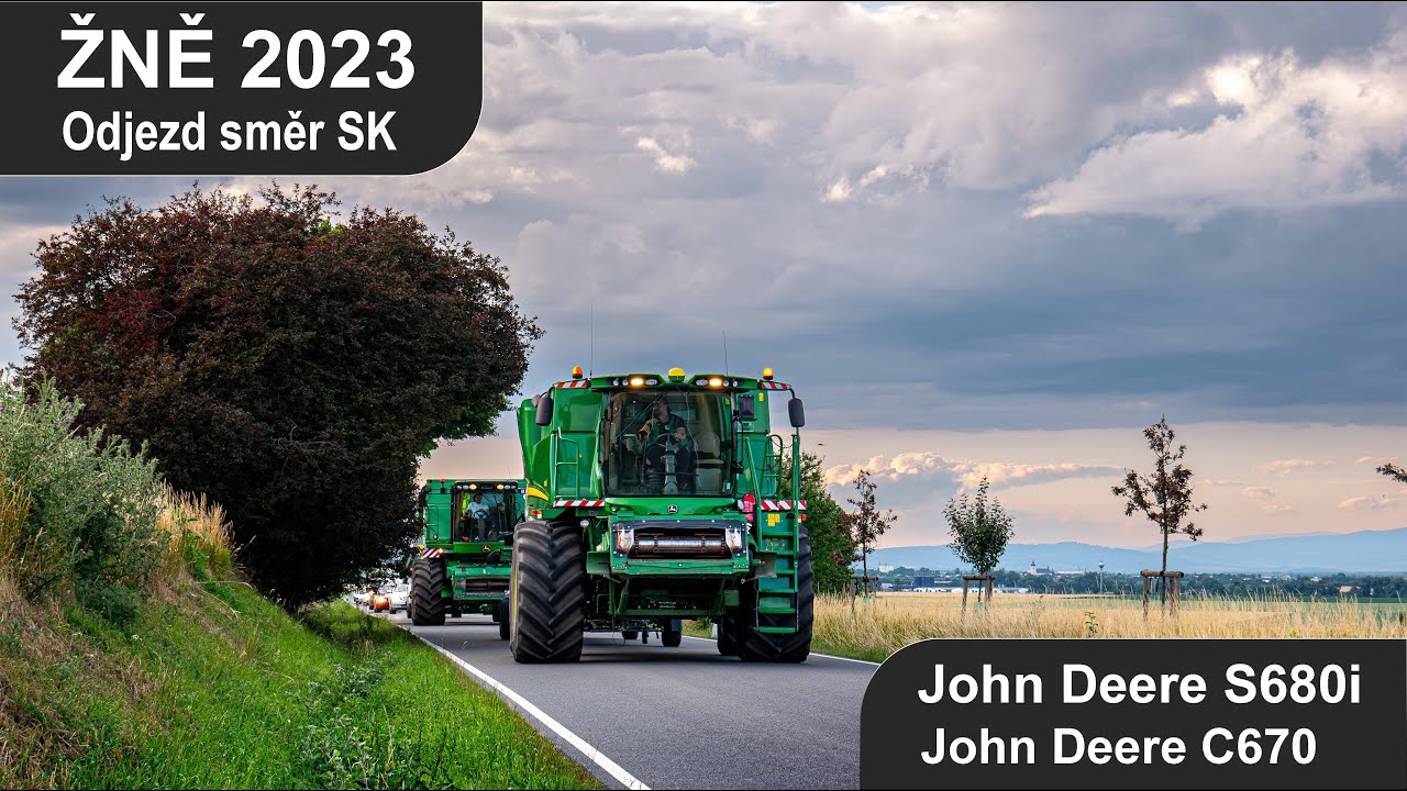 John Deere S680i & C670 | Odjezd na Slovensko | Žně 2023