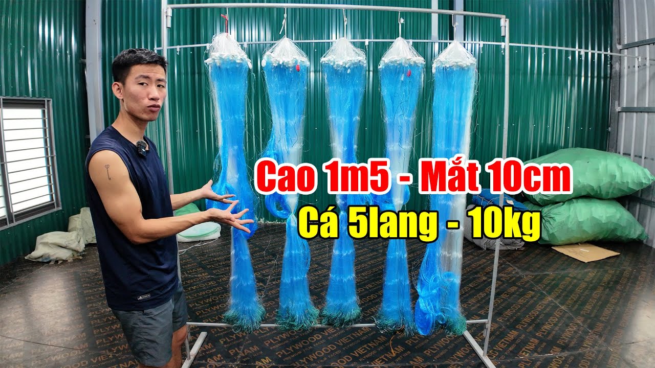 Lưới Đ&aacute;nh C&aacute; Ao - Hồ | Cao 1m5 - Mắt 10cm Sợi 25 #550k || Zalo: 0396.23.9999