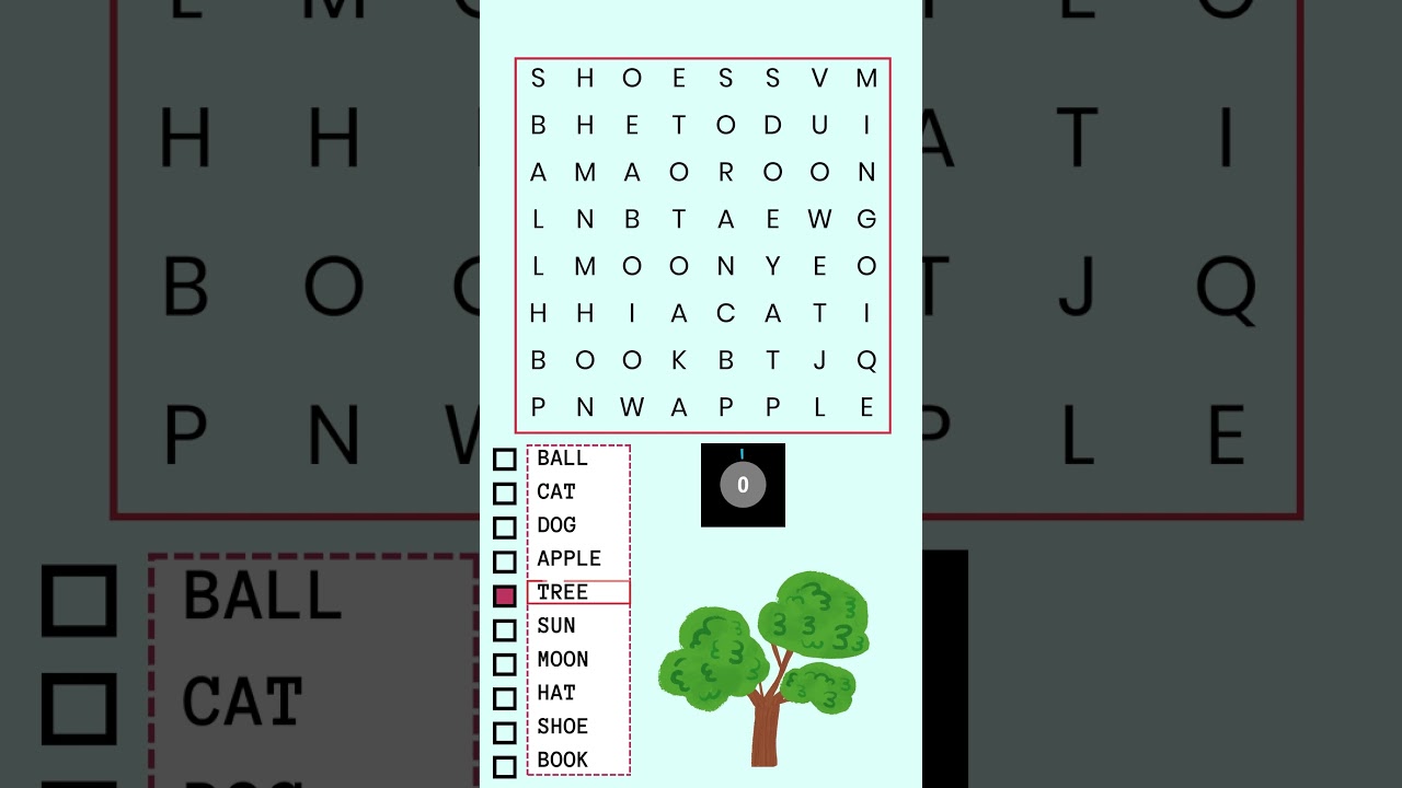 Engaging Educational Fun Word Search Adventure for Children #shorts #preschool #wordpuzzle #kids