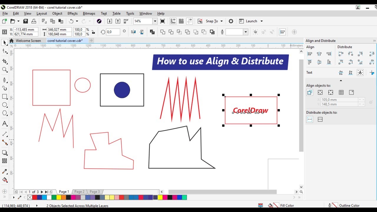 How to use Align & Distribute in Coreldraw 2018