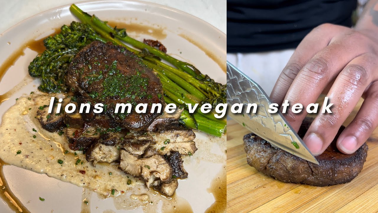 🥩 BEST VEGAN STEAK RECIPE | LIONS MANE #shorts