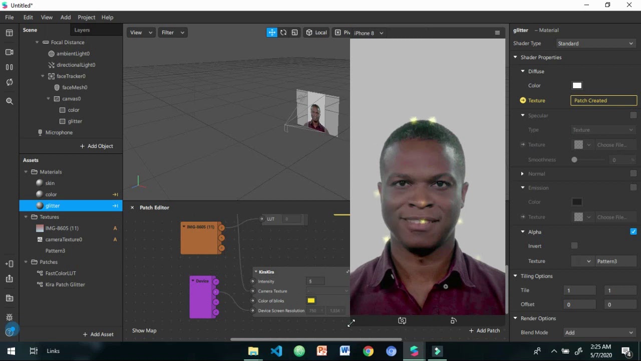 GLITTER EFFECT IN SPARK AR STUDIO