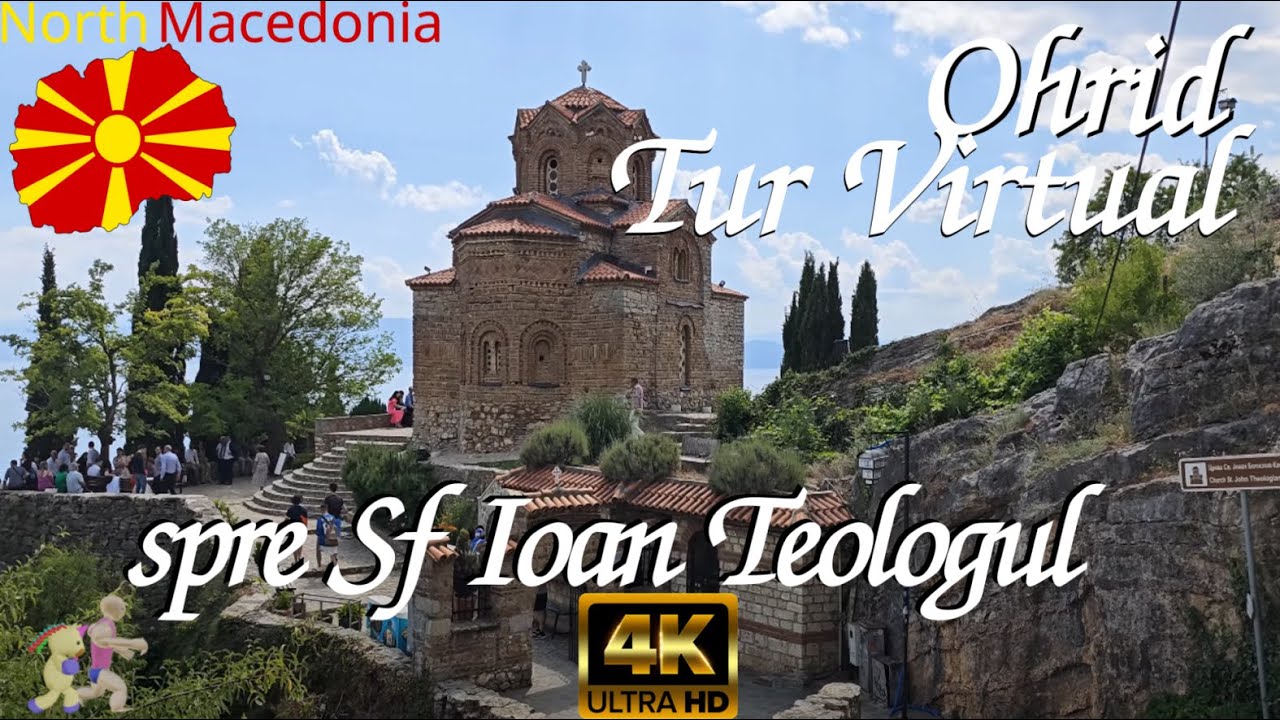 [🇲🇰 Macedonia ] Urcam la Biserica Sfântul Ioan Teologul din Kaneo din Ohrid | 4k60fps