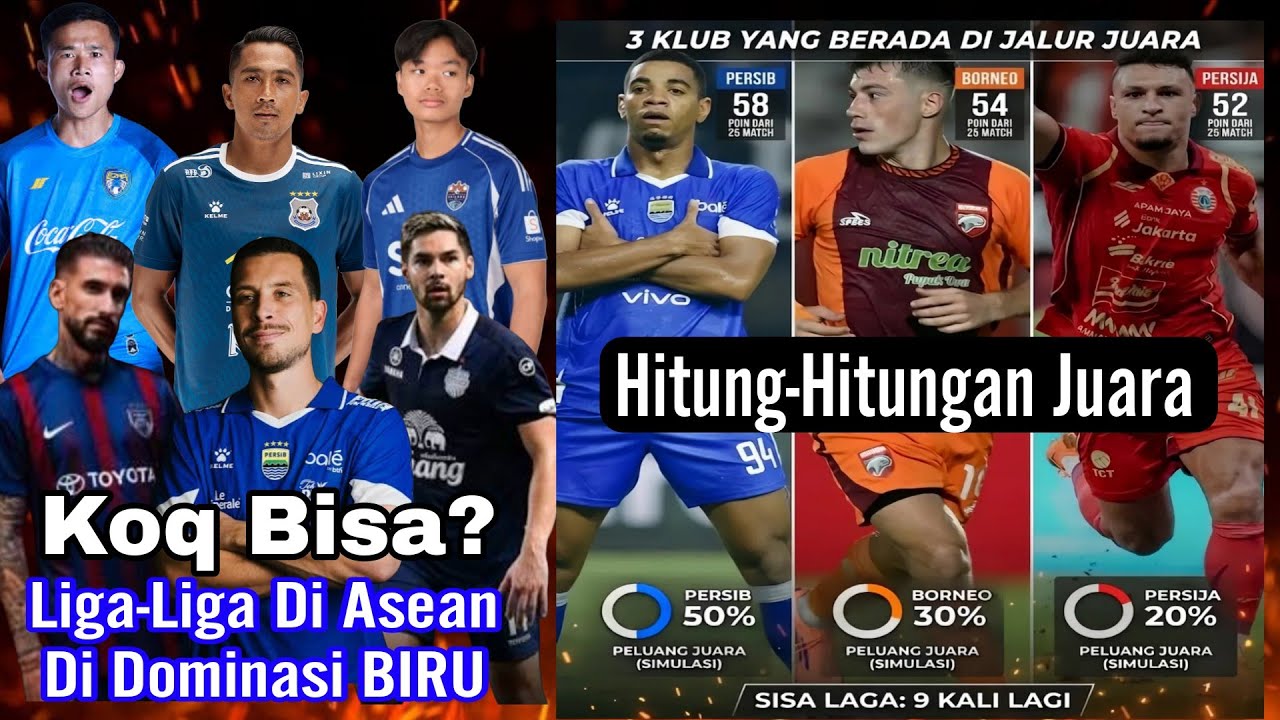 Hitung-Hitungan Juara BRI SUPER LEAGUE 2025, Persib, Borneo & Persija 😱Liga ASEAN Di Kuasai BIRU