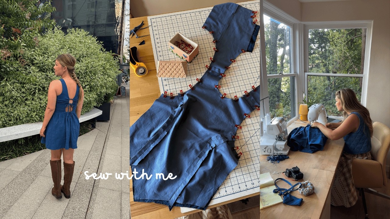 chill sewing vlog 🧵🪡✨ making the Sailaway Dress