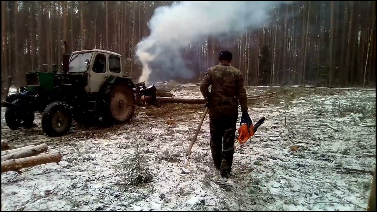 вот и кончилась хорошая погода но мы работаем пилим трелюем лес на нашем юмз 6